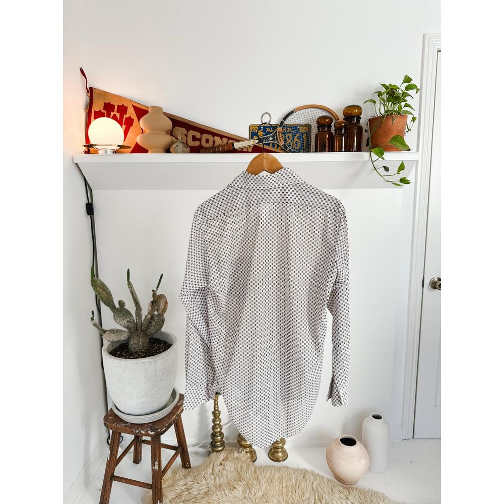 Vintage 1970s Jandy Place Knit Nylon Button Down Shirt Medium - Picture 2 of 7